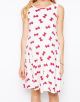 Sleeveless Swing Dress In Bow Print