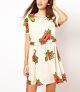 Smock Dress In Rose Print