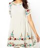 Smock Dress with Embroidery