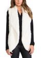 Snap Collar Fur Vest