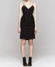 Spaghetti Strap Dress With Rouched Sides in Black