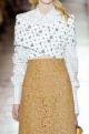 Spring 2012 White Printed Long Sleeve Cropped Shirt