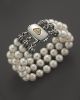 Sterling Silver and 18K Gold 3 Strand Freshwater Pearl Bracelet