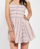 Strapless Linen Stripe Dress