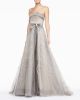 Strapless Tulle Gown, Platinum
