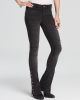 Stretch Seamed Flare Jeans in Darkest Black
