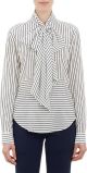 Stripe Neck-Tie Blouse