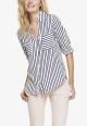 Striped Convertible Sleeve Portofino Shirt