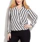 Striped Faux-Wrap Blouse 