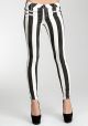 Striped Multi Zip Skinny Jeans