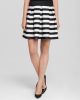 Striped Pleated Scuba Skirt