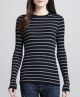 Striped Ribbed-Knit Sweater