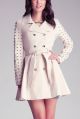 Studded Sleeve Flared Trench