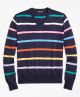 Supima® Cotton Multi Stripe V-Neck Sweater