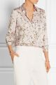 Sweet Pea printed silk-satin shirt