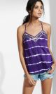 Tie Dye Sequined Necklace Trim Cami