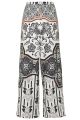 Tile Print Wide Leg Trousers