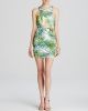 Tropical Print Cutout Dress