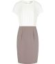Valentin Smoky Bronze/Ivory Pleat Front Dress