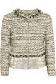 Vanessa Leather-Paneled Tweed Jacket
