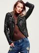 Vegan Leather Hooded Jacket