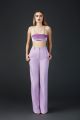 Velvet Bandeau w. Straps Stretch Double Face Wool Wide Leg Trouser 