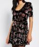 Velvet Floral Skater Dress