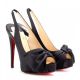 Vendome 100 satin sling-back platform pumps