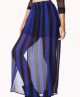 Vented Striped Maxi Skirt