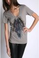 Watercolor Feathers V-Neck Tee