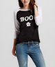 Women's Halloween BOO! Ghost Emoji Raglan - Freeze