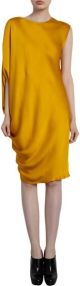 Yellow Draped Sleeve Dress