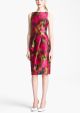 Zinnia Print Shantung Dress