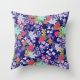 Blue Floral Throw Pillow