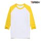 Unisex 100% Cotton 3/4 Sleeve Casual Baseball Raglan T-shirts